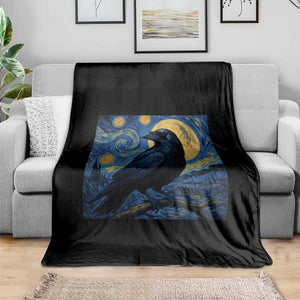 Starry Night Raven Moon Van Gogh Throw Blanket TS14 Print Your Wear