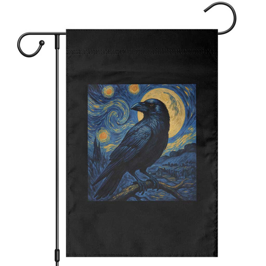 Starry Night Raven Moon Van Gogh Garden Flag TS14 Black Print Your Wear