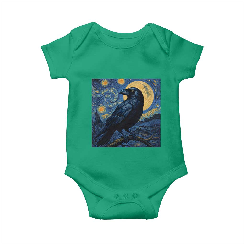 Starry Night Raven Moon Van Gogh Baby Onesie - Print Your Wear