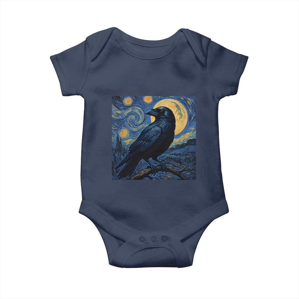Starry Night Raven Moon Van Gogh Baby Onesie TS14 Navy Print Your Wear