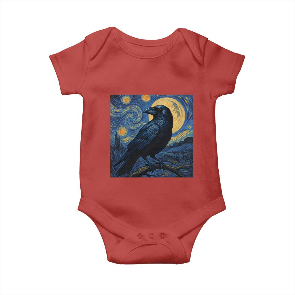 Starry Night Raven Moon Van Gogh Baby Onesie TS14 Red Print Your Wear
