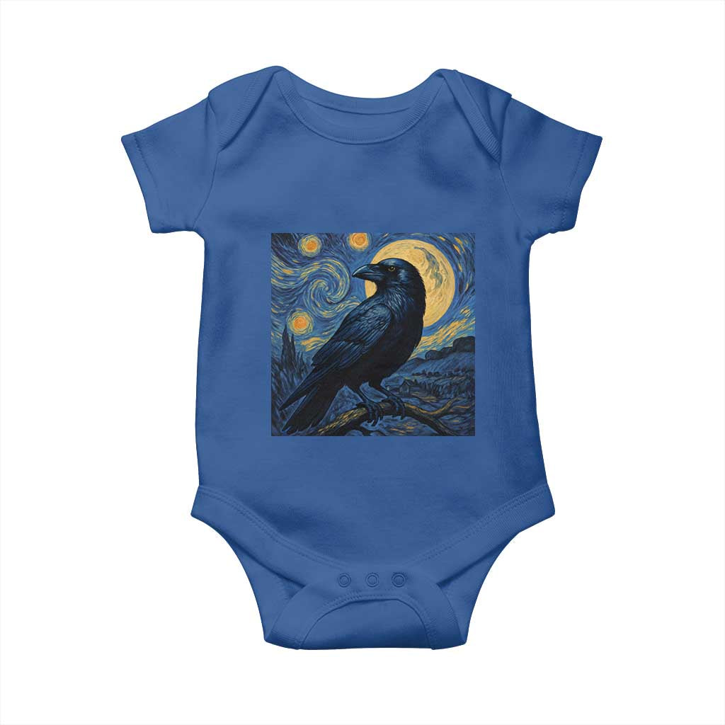 Starry Night Raven Moon Van Gogh Baby Onesie TS14 Royal Blue Print Your Wear