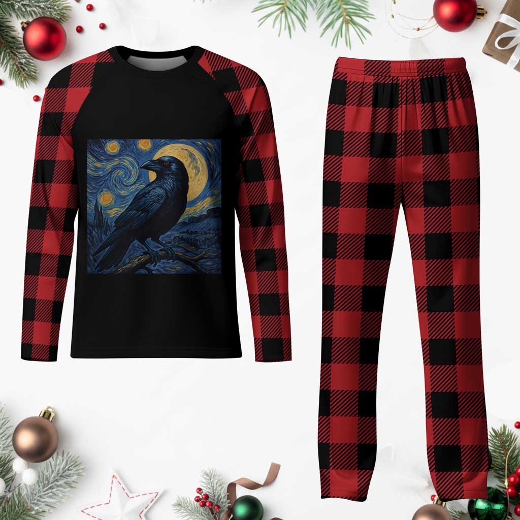 Starry Night Raven Moon Van Gogh Plaid Pajama Set TS14 Buffalo Plaid Print Your Wear
