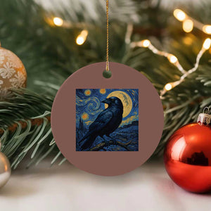 Starry Night Raven Moon Van Gogh Ceramic Ornament TS14 1pc Mocha Print Your Wear
