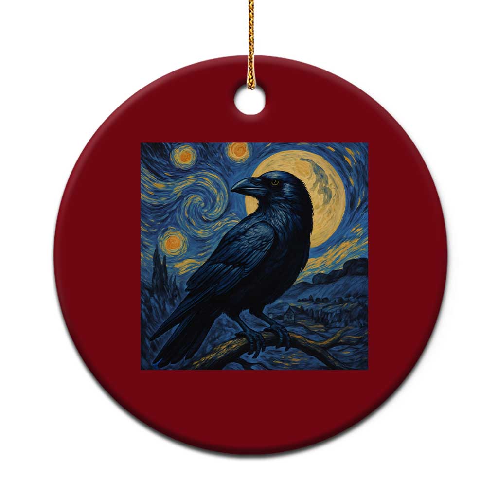 Starry Night Raven Moon Van Gogh Ceramic Ornament TS14 1pc Red Print Your Wear