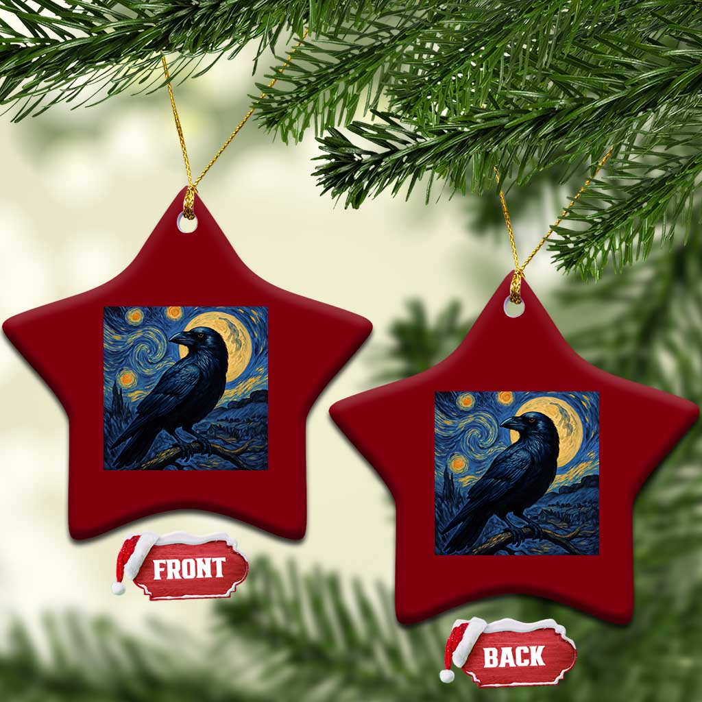 Starry Night Raven Moon Van Gogh Ceramic Ornament TS14 Print Your Wear