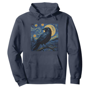 Starry Night Raven Moon Van Gogh Hoodie TS14 Navy Print Your Wear