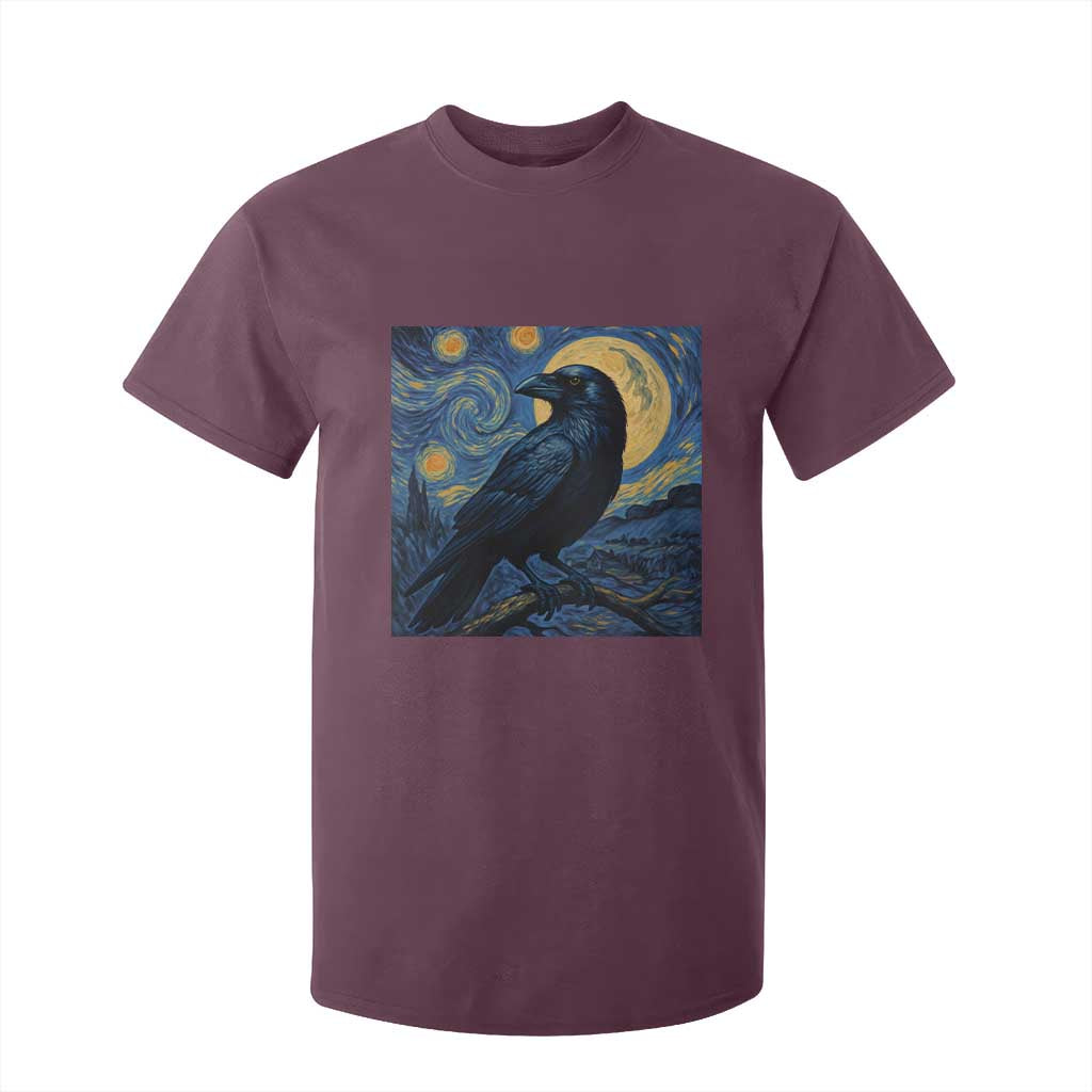Starry Night Raven Moon Van Gogh T Shirt For Kid TS14 Maroon Print Your Wear