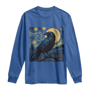 Starry Night Raven Moon Van Gogh Long Sleeve Shirt TS14 Royal Blue Print Your Wear