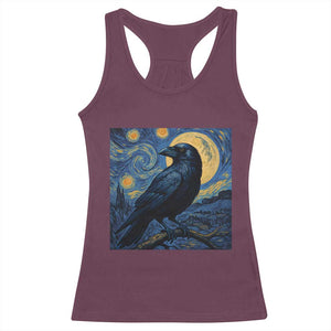 Starry Night Raven Moon Van Gogh Racerback Tank Top TS14 Maroon Print Your Wear