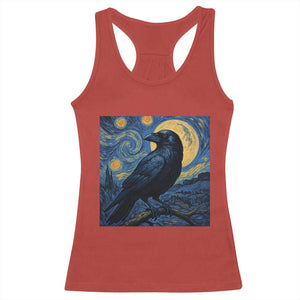 Starry Night Raven Moon Van Gogh Racerback Tank Top TS14 Red Print Your Wear