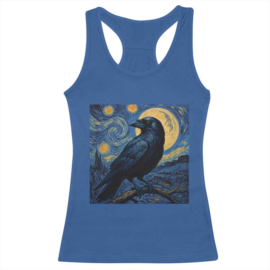 Starry Night Raven Moon Van Gogh Racerback Tank Top TS14 Royal Blue Print Your Wear