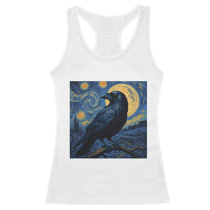 Starry Night Raven Moon Van Gogh Racerback Tank Top TS14 White Print Your Wear