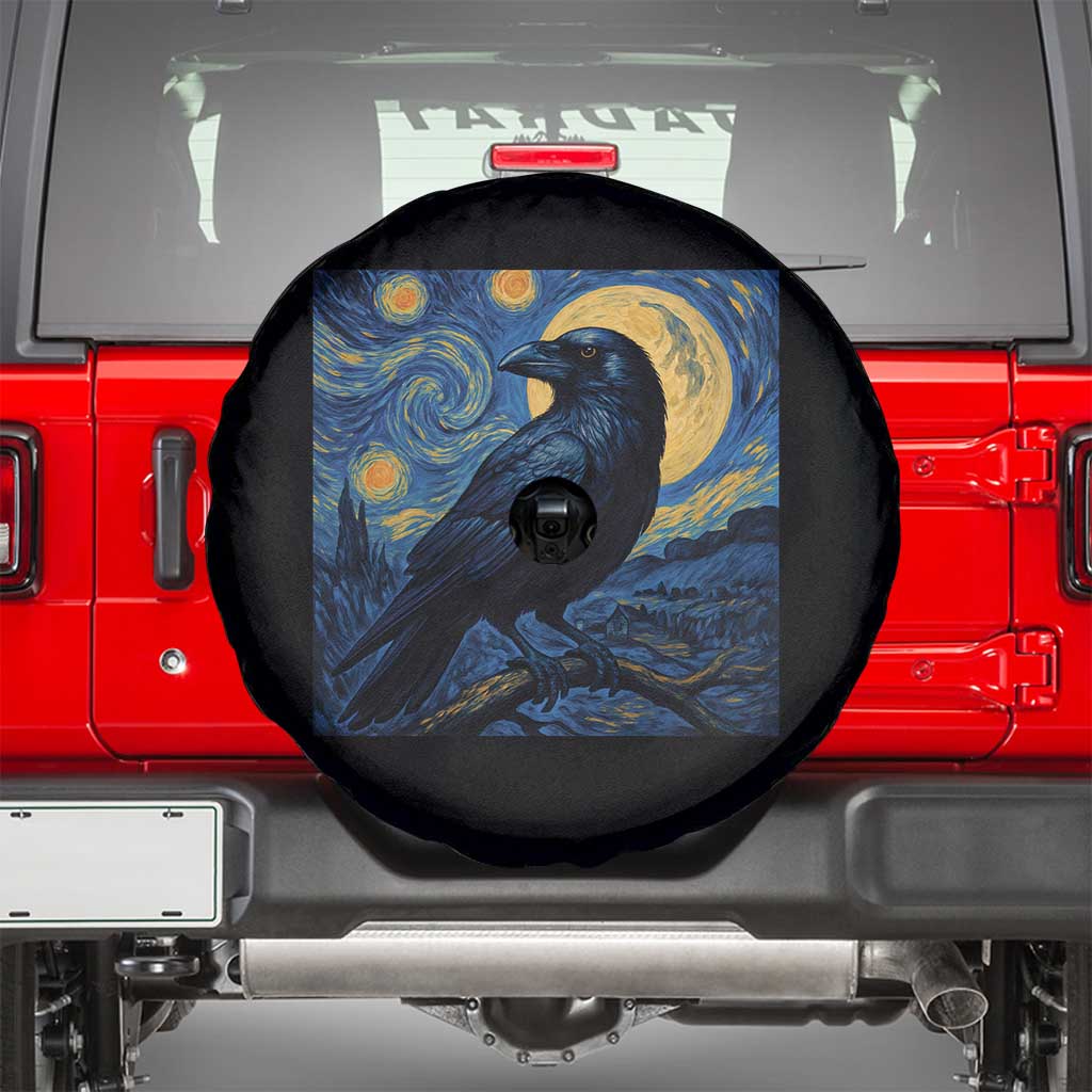 Starry Night Raven Moon Van Gogh Spare Tire Cover TS14 Black Print Your Wear