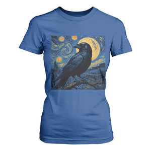 Starry Night Raven Moon Van Gogh T Shirt For Women TS14 Royal Blue Print Your Wear