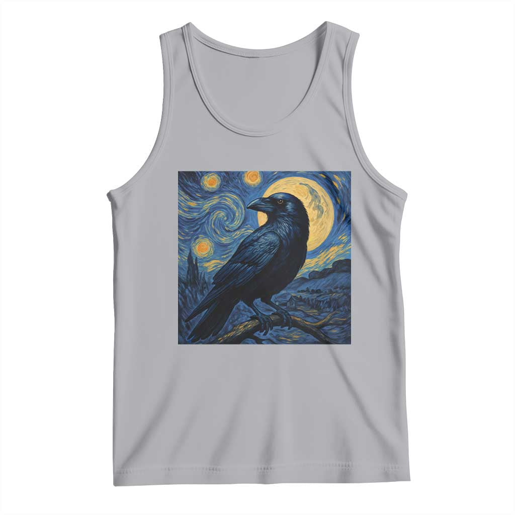 Starry Night Raven Moon Van Gogh Tank Top TS14 Athletic Heather Print Your Wear