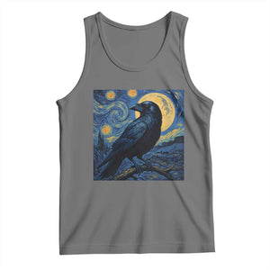 Starry Night Raven Moon Van Gogh Tank Top TS14 Black Heather Print Your Wear