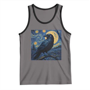 Starry Night Raven Moon Van Gogh Tank Top TS14 Deep Heather Black Print Your Wear