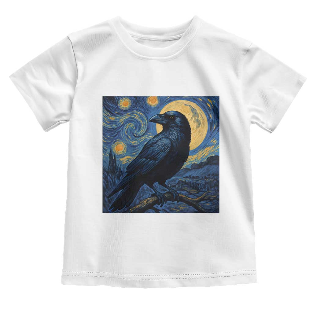 Starry Night Raven Moon Van Gogh Toddler T Shirt TS14 White Print Your Wear