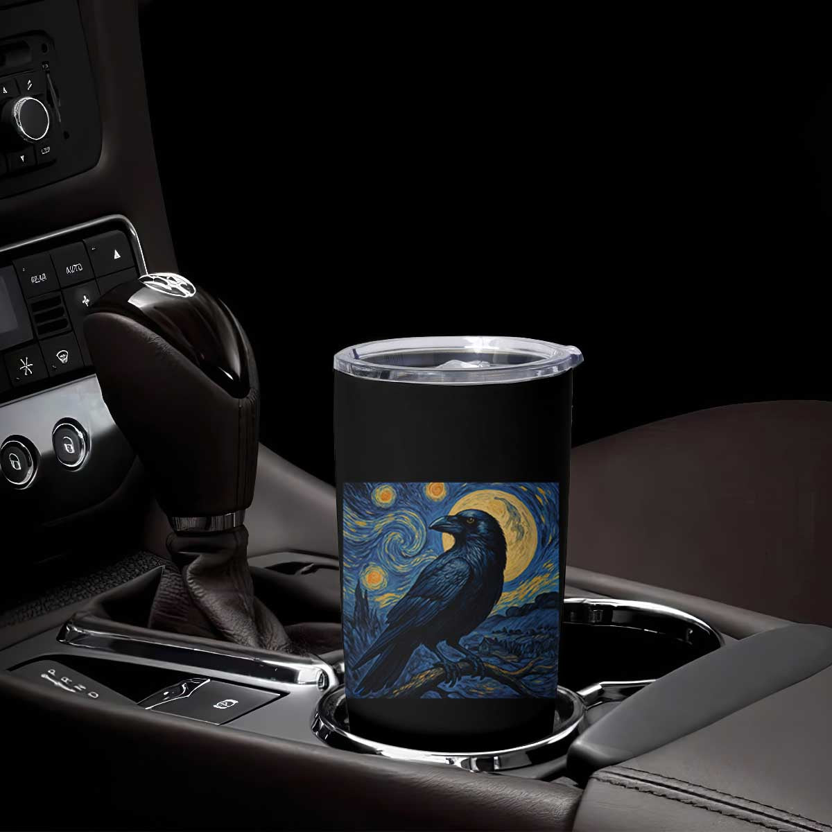 Starry Night Raven Moon Van Gogh Tumbler Cup TS14 Print Your Wear