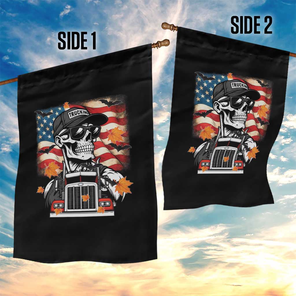 Patriotic Trucker Skeleton American Flag Garden Flag TS14 Print Your Wear