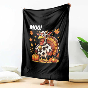 Funny Thanksgiving Throw Blanket Turkey Moo TS14 Print Your Wear