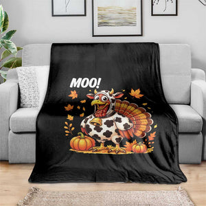 Funny Thanksgiving Throw Blanket Turkey Moo TS14 Print Your Wear