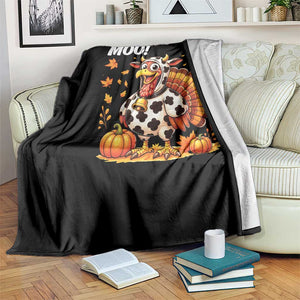 Funny Thanksgiving Throw Blanket Turkey Moo TS14 Print Your Wear