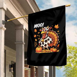 Funny Thanksgiving Garden Flag Turkey Moo TS14 Print Your Wear