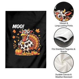 Funny Thanksgiving Garden Flag Turkey Moo TS14 Print Your Wear