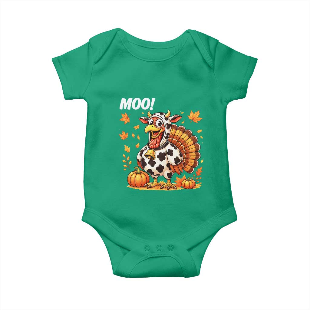 Funny Thanksgiving Baby Onesie Turkey Moo TS14 Irish Green Print Your Wear