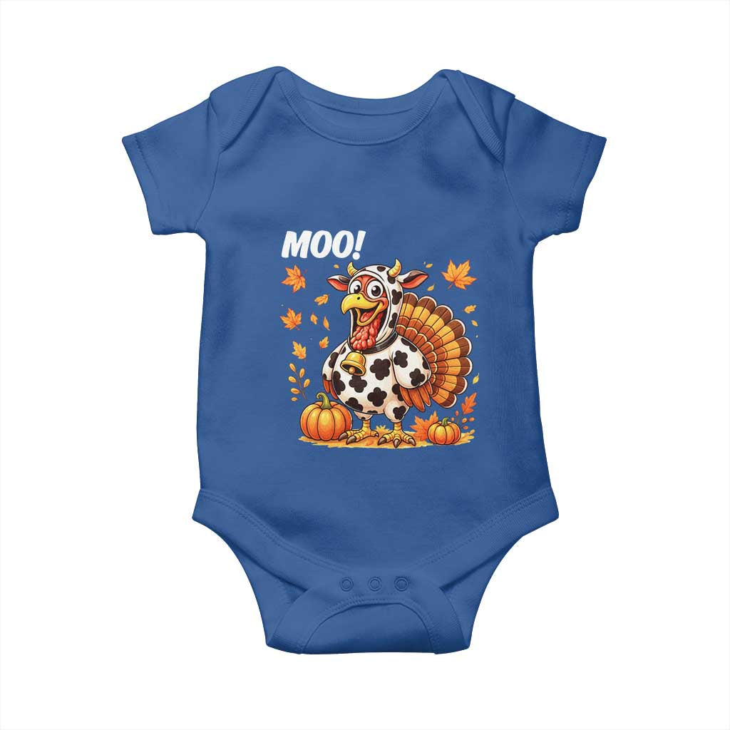 Funny Thanksgiving Baby Onesie Turkey Moo TS14 Royal Blue Print Your Wear