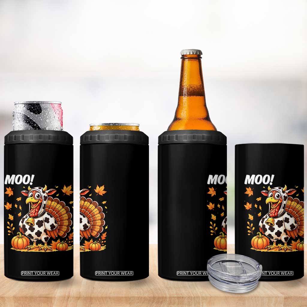 Funny Thanksgiving 4 in 1 Can Cooler Tumbler Turkey Moo TS14 Print Your Wear