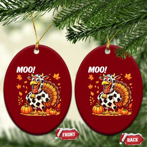 Funny Thanksgiving Ceramic Ornament Turkey Moo TS14 Print Your Wear