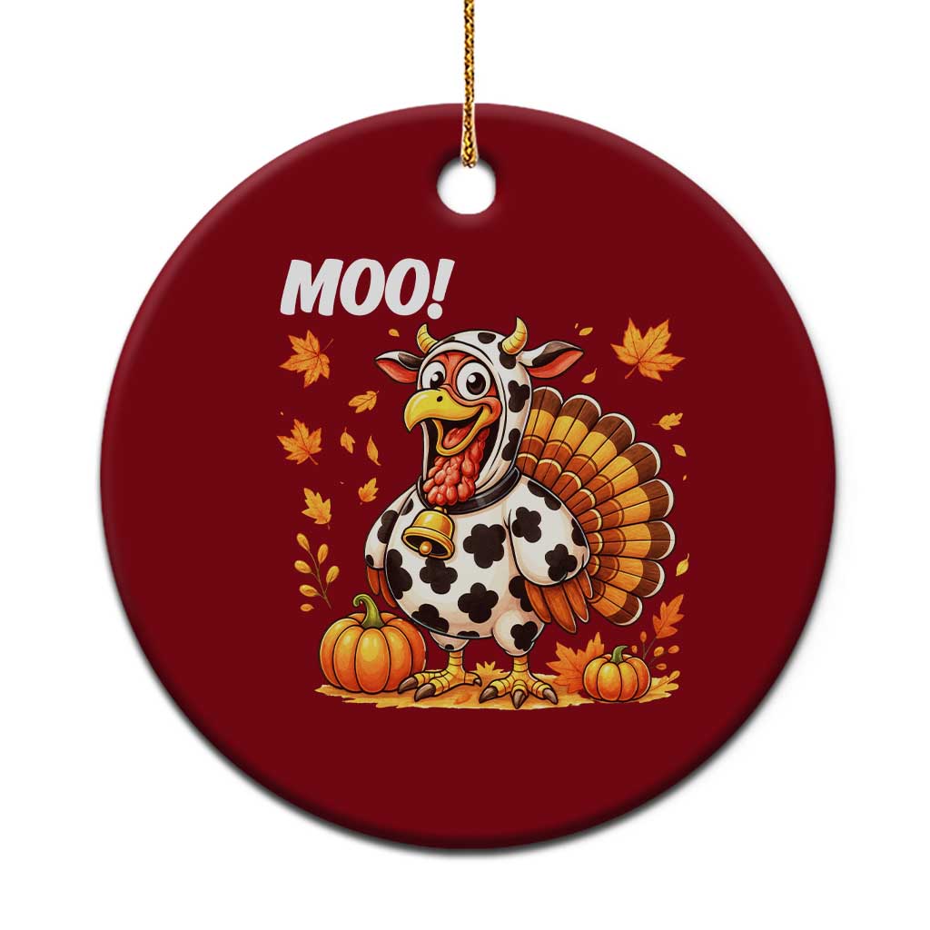 Funny Thanksgiving Ceramic Ornament Turkey Moo TS14 1pc Red Print Your Wear