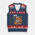Funny Thanksgiving V-Neck Knit Sweater Vest Turkey Moo TS14 Navy Red Print Your Wear
