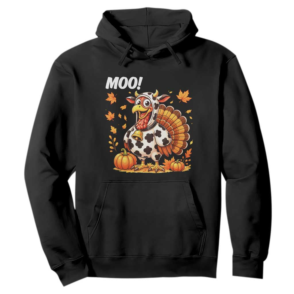 Funny Thanksgiving Hoodie Turkey Moo TS14 Black Print Your Wear