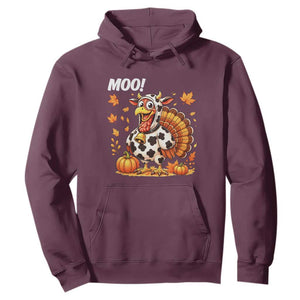 Funny Thanksgiving Hoodie Turkey Moo TS14 Maroon Print Your Wear