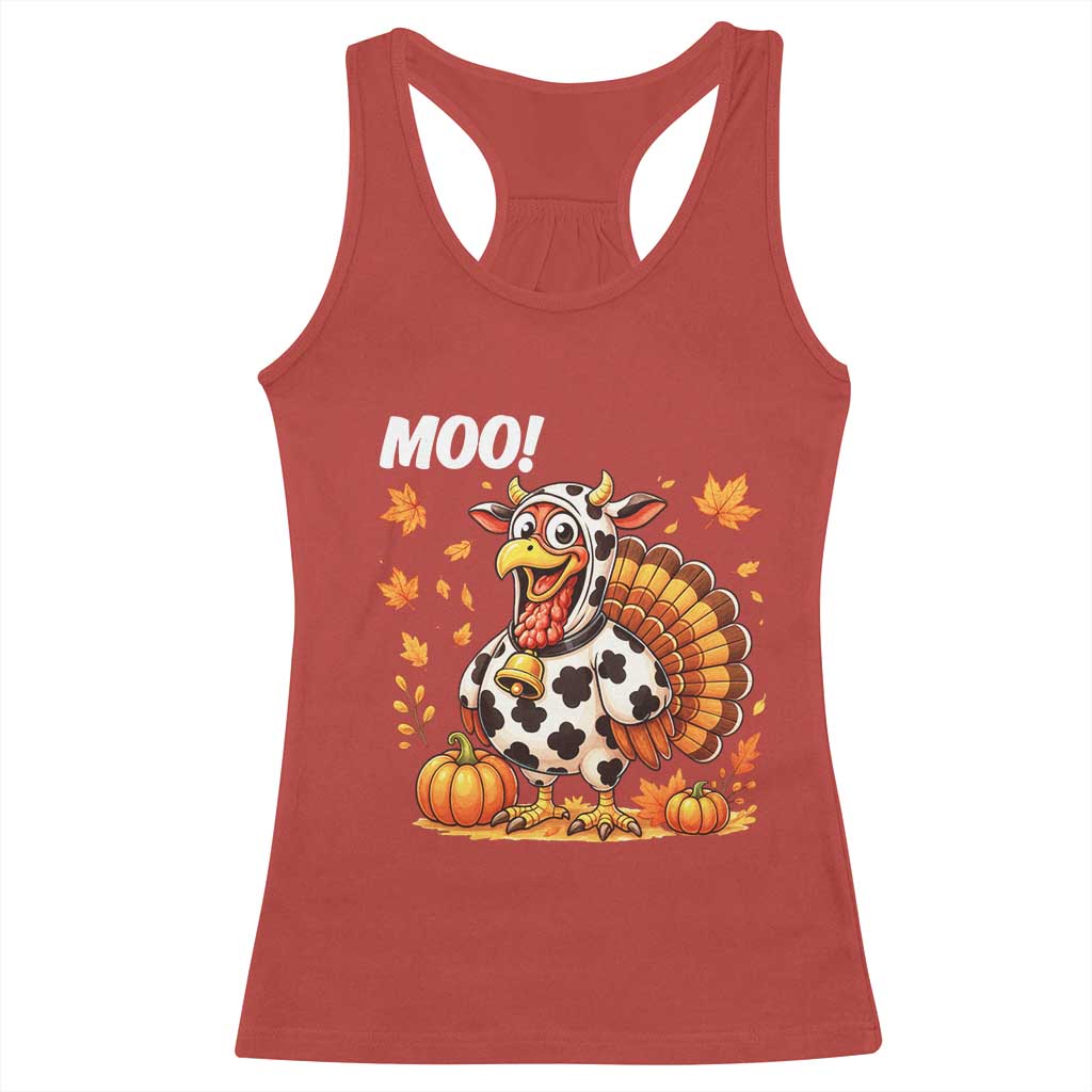 Funny Thanksgiving Racerback Tank Top Turkey Moo TS14 Red Print Your Wear