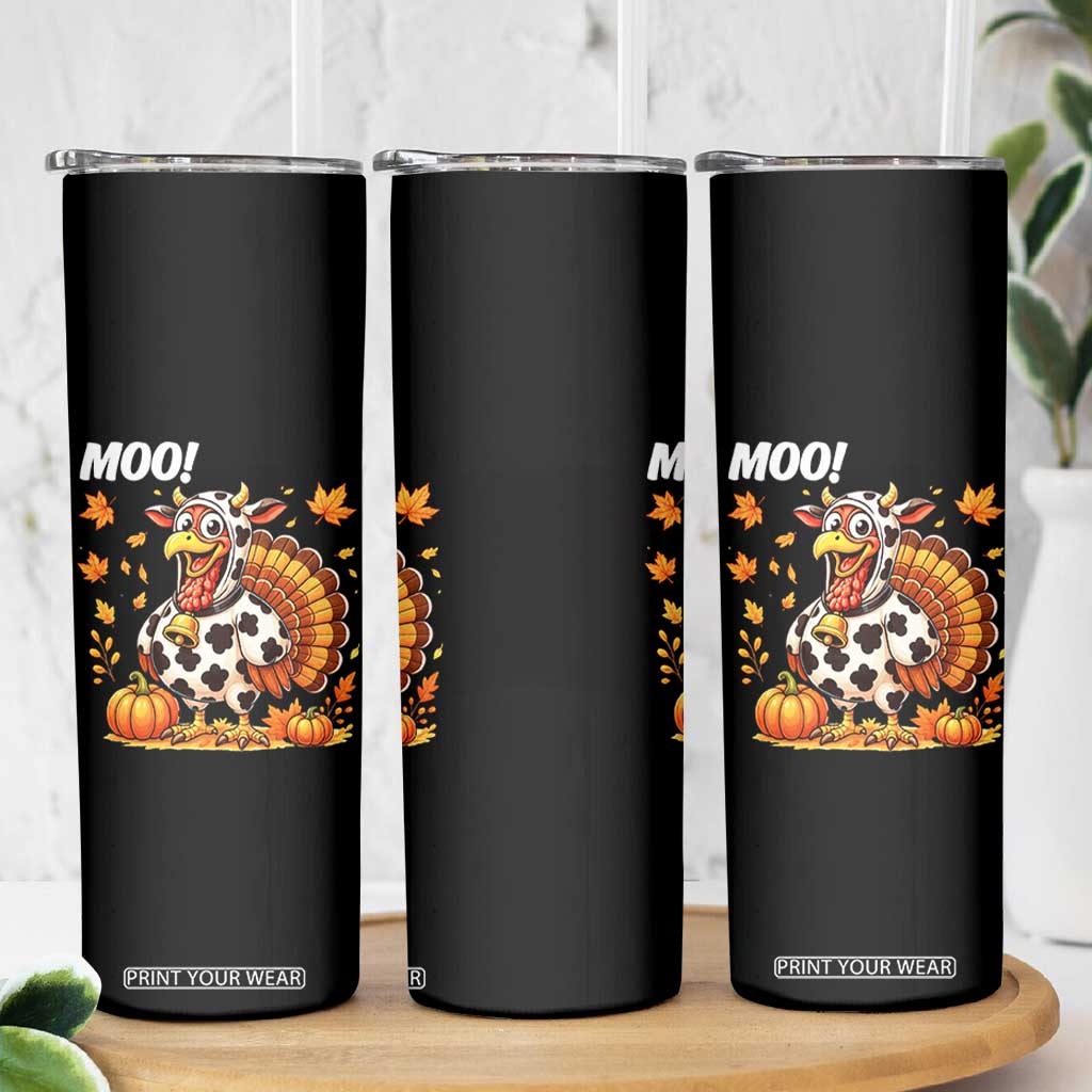 Funny Thanksgiving Skinny Tumbler Turkey Moo TS14 Print Your Wear