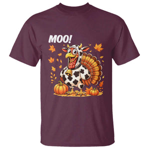Funny Thanksgiving T Shirt Turkey Moo TS14 Maroon Print Your Wear