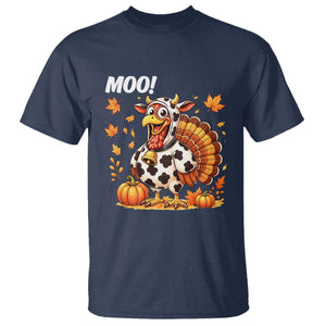 Funny Thanksgiving T Shirt Turkey Moo TS14 Navy Print Your Wear
