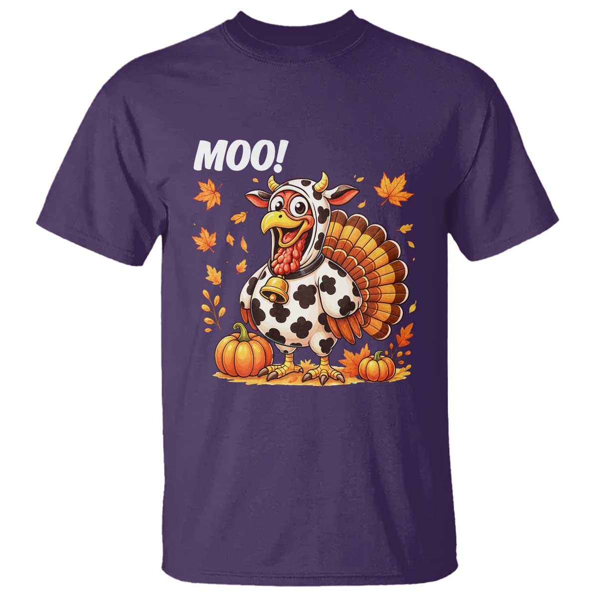 Funny Thanksgiving T Shirt Turkey Moo TS14 Purple Print Your Wear