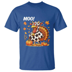 Funny Thanksgiving T Shirt Turkey Moo TS14 Royal Blue Print Your Wear