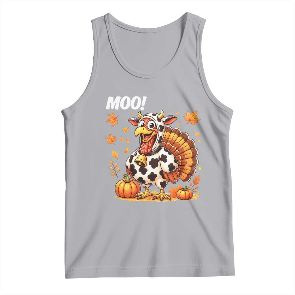 Funny Thanksgiving Tank Top Turkey Moo TS14 Athletic Heather Print Your Wear