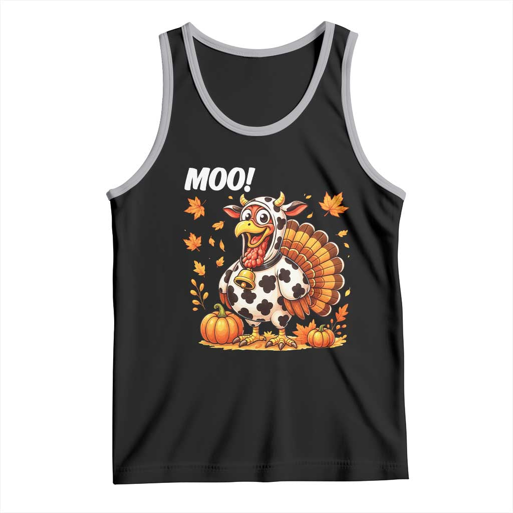 Funny Thanksgiving Tank Top Turkey Moo TS14 Black Athletic Heather Print Your Wear