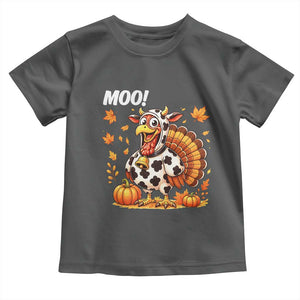 Funny Thanksgiving Toddler T Shirt Turkey Moo TS14 Dark Heather Print Your Wear