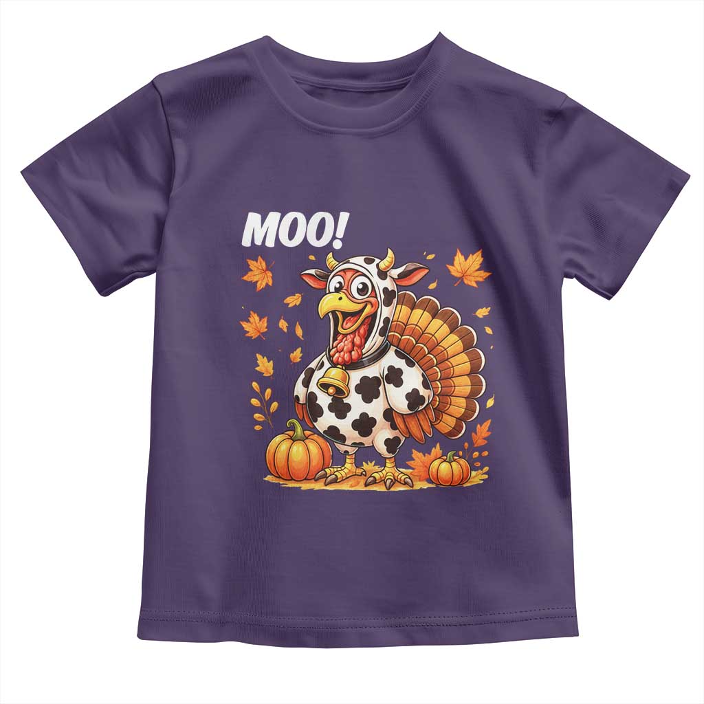 Funny Thanksgiving Toddler T Shirt Turkey Moo TS14 Purple Print Your Wear