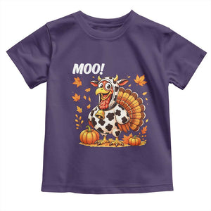 Funny Thanksgiving Toddler T Shirt Turkey Moo TS14 Purple Print Your Wear