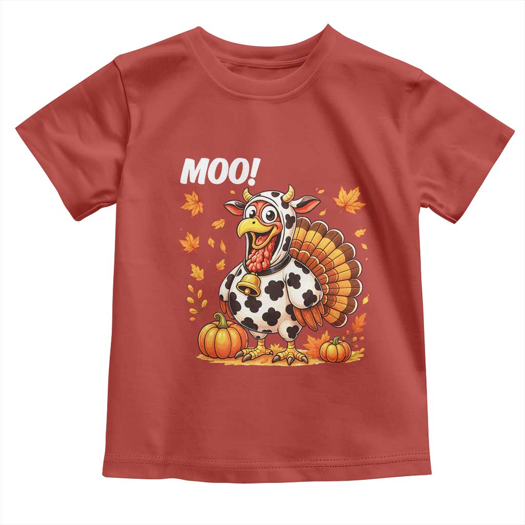 Funny Thanksgiving Toddler T Shirt Turkey Moo TS14 Red Print Your Wear